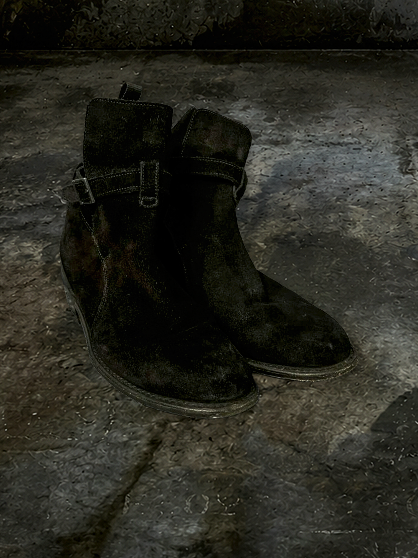 Black suede boots, size 10.5
